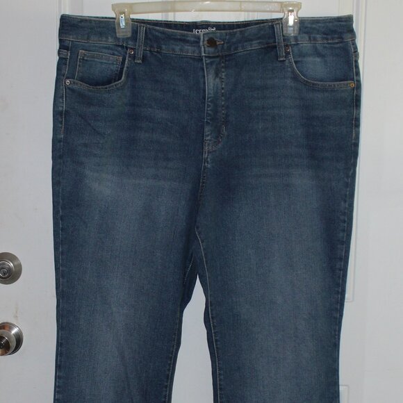 Terra & Sky Flare Leg Denim Jeans Frayed Hem 22W - Picture 1 of 8